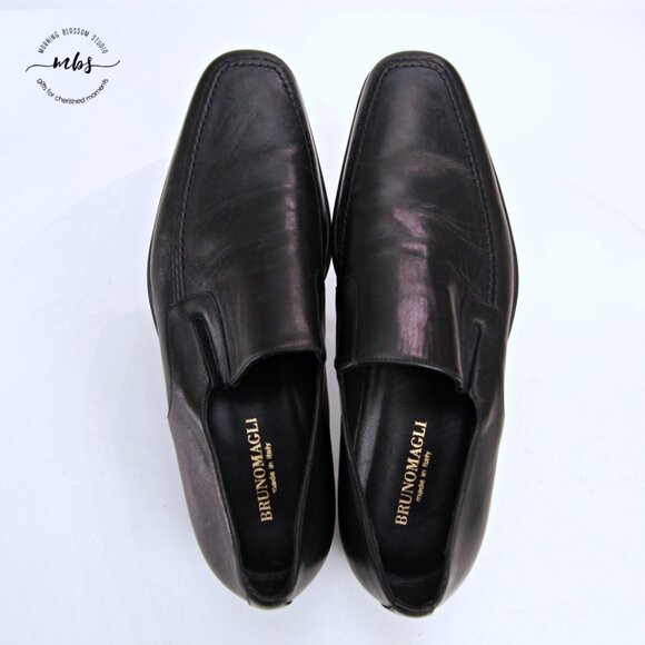 Elegant Black‎ Leather Men\'s Slip-On Loafers